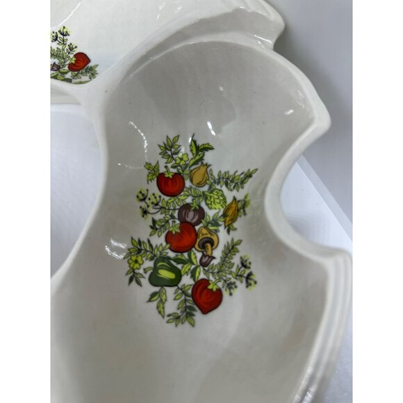 VTG California Orig. Divided Pottery Serving Dish - Chip & Dip Platter - MCM USA - Picture 5 of 10